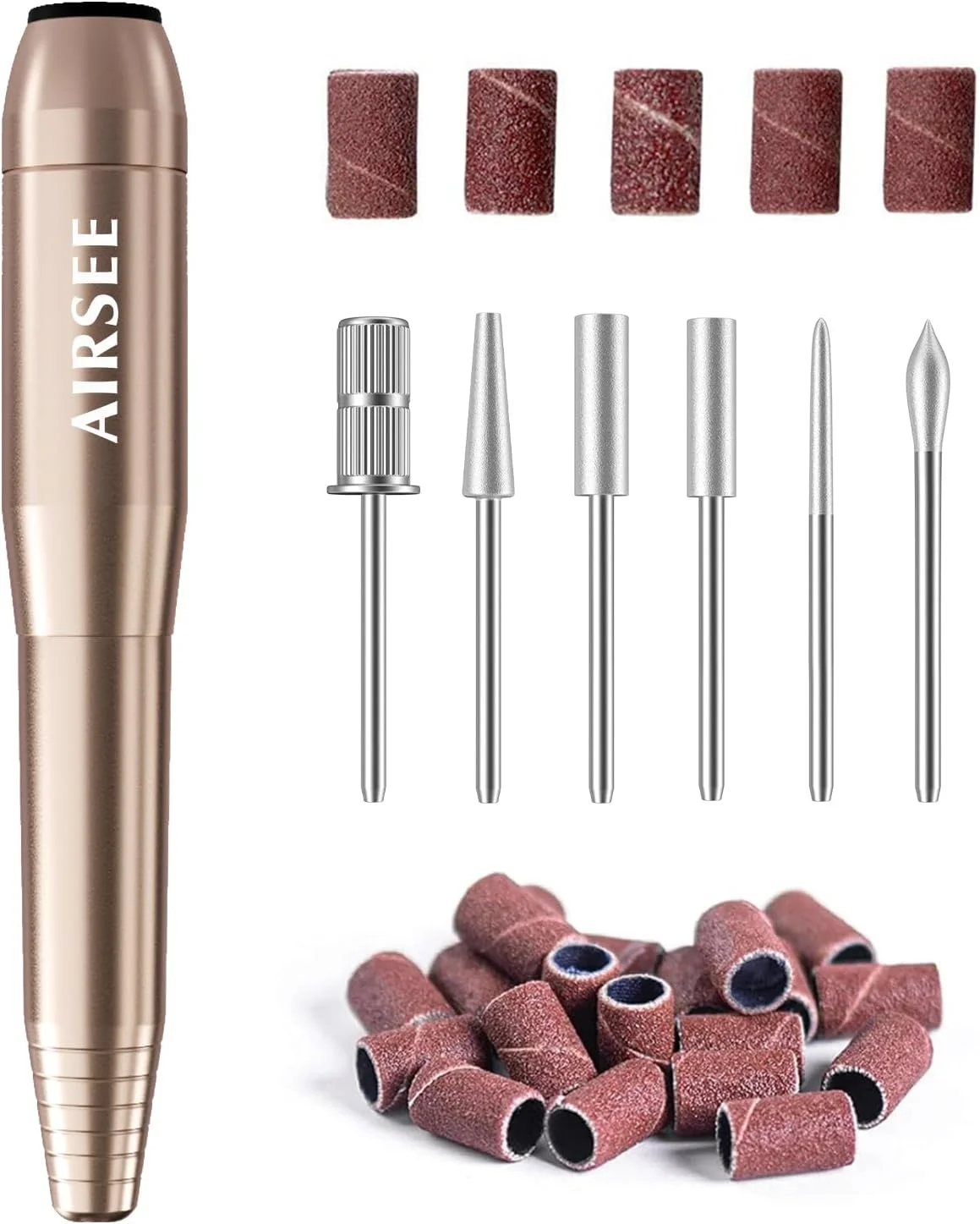 سوهان برقی ناخن قابل حمل AIRSEE، فایل برقی USB با سرعت قابل تنظیم 20000 دور در دقیقه، مناسب برای مانیکور و پدیکور حرفه ای، شامل 6 سری و 26 نوار سمباده برای پولیش، بافر، و فرم دهی ژل و اکریلیک مدل N14 سوهان برقی ناخن قابل حمل AIRSEE، فایل برقی USB با سرعت قابل تنظیم 20000 دور در دقیقه، مناسب برای مانیکور و پدیکور حرفه ای، شامل 6 سری و 26 نوار سمباده برای پولیش، بافر، و فرم دهی ژل و اکریلیک مدل N14