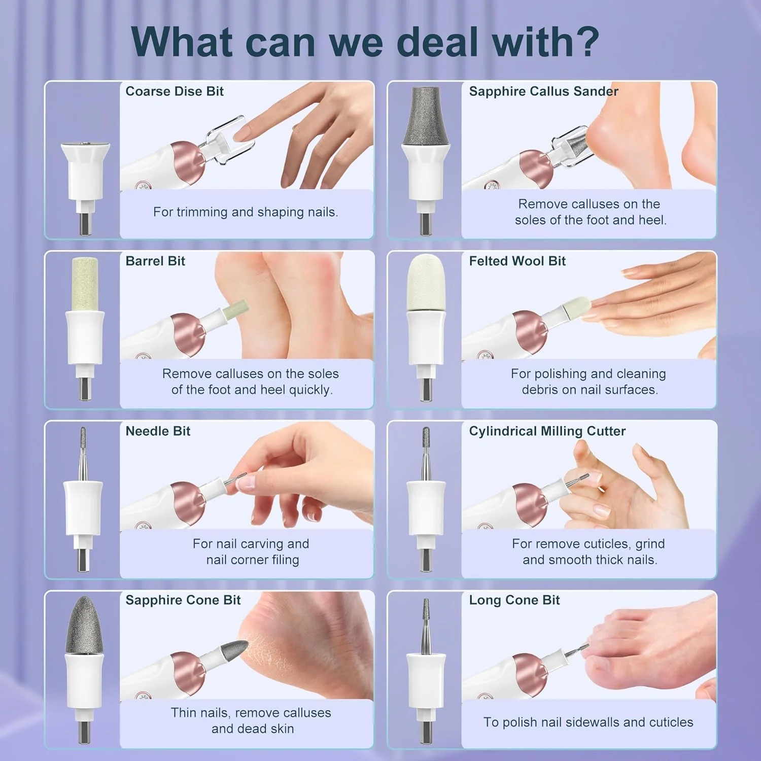 دستگاه سوهان برقی ناخن Azonee، کیت حرفه ای 8 در 1 بی سیم با چراغ LED، کیت حرفه ای مانیکور و پدیکور برای پینه ها، پولیش ناخن، آسیاب، سمباده و اصلاح کننده با 5 سرعت دستگاه سوهان برقی ناخن Azonee، کیت حرفه ای 8 در 1 بی سیم با چراغ LED، کیت حرفه ای مانیکور و پدیکور برای پینه ها، پولیش ناخن، آسیاب، سمباده و اصلاح کننده با 5 سرعت