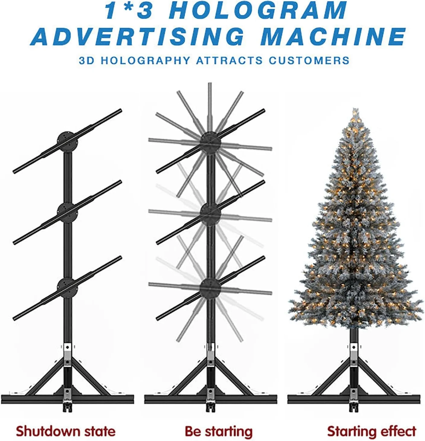 فن هولوگرام سه بعدی، پروژکتور هولوگرام، دستگاه تبلیغاتی عمودی، پروجکشن چرخشی، با ریموت/WiFi/بلوتوث، برای نمایشگاه
