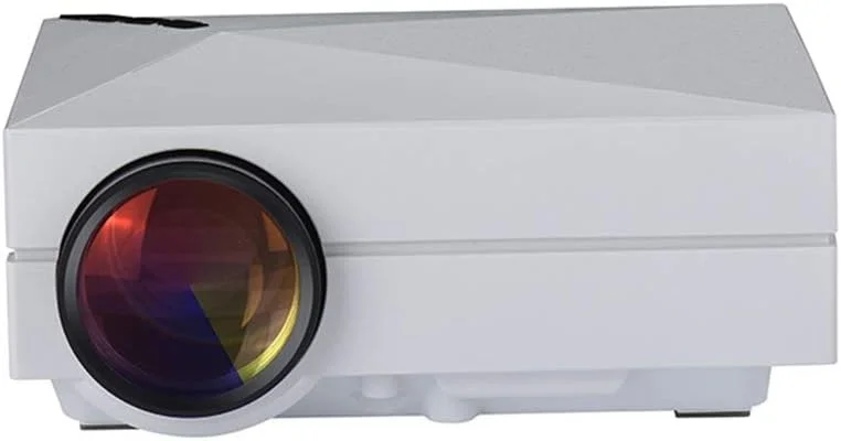 پروژکتور HD ان سی، پروژکتور LED خانگی میکرو، پروژکتور رمزگشایی 1080P با رابط VGA HDMI USB هدست و AV، واحد کارت خوان SD داخلی، سفید