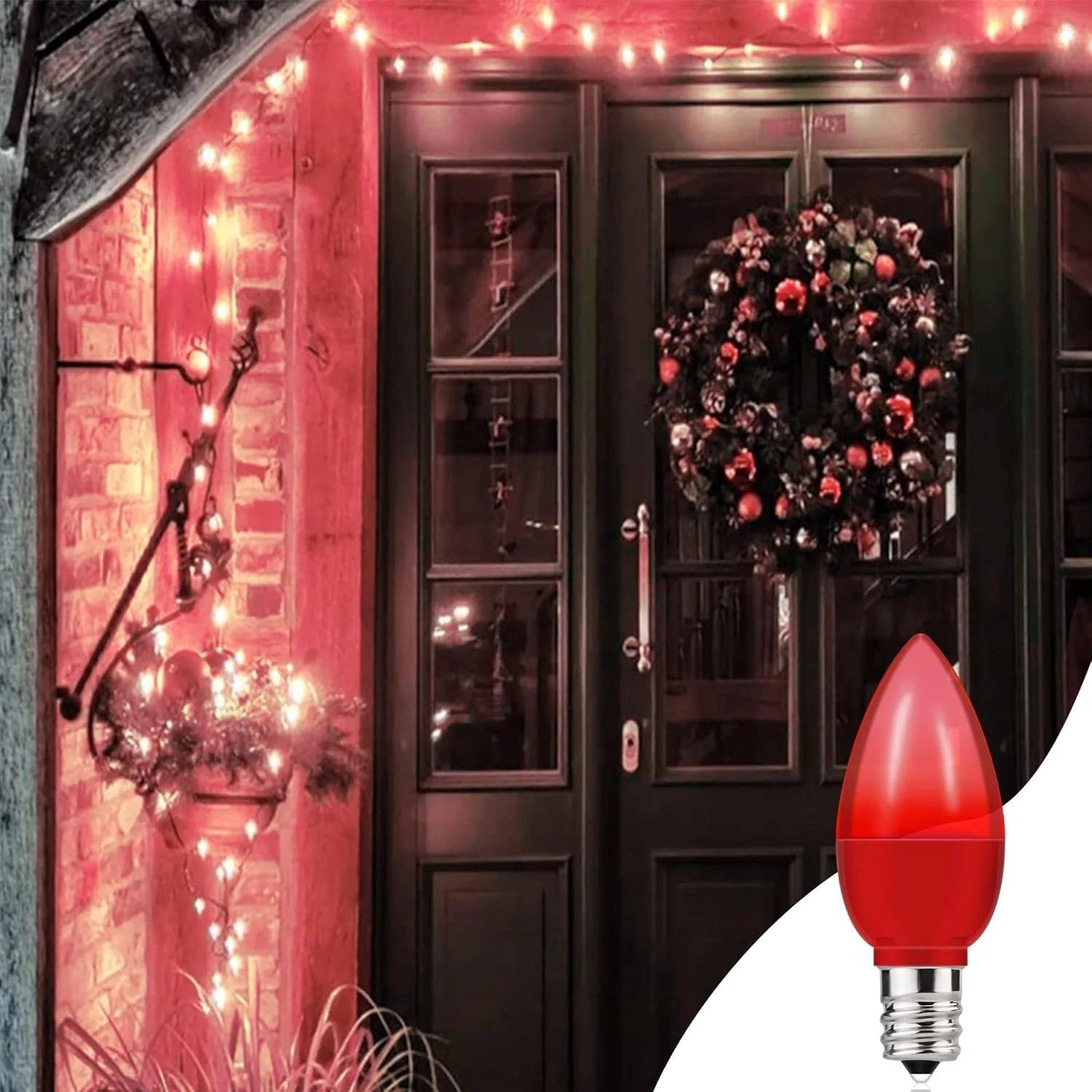 بسته 6 عددی لامپ شب خواب قرمز C7، لامپ های پایه شمعدانی Azonee E12، لامپ های رنگی C7 مقاوم در برابر شکستگی معادل 10 وات مناسب برای چراغ های شب هالووین، چراغ های تزئینی و ریسه های کریسمس