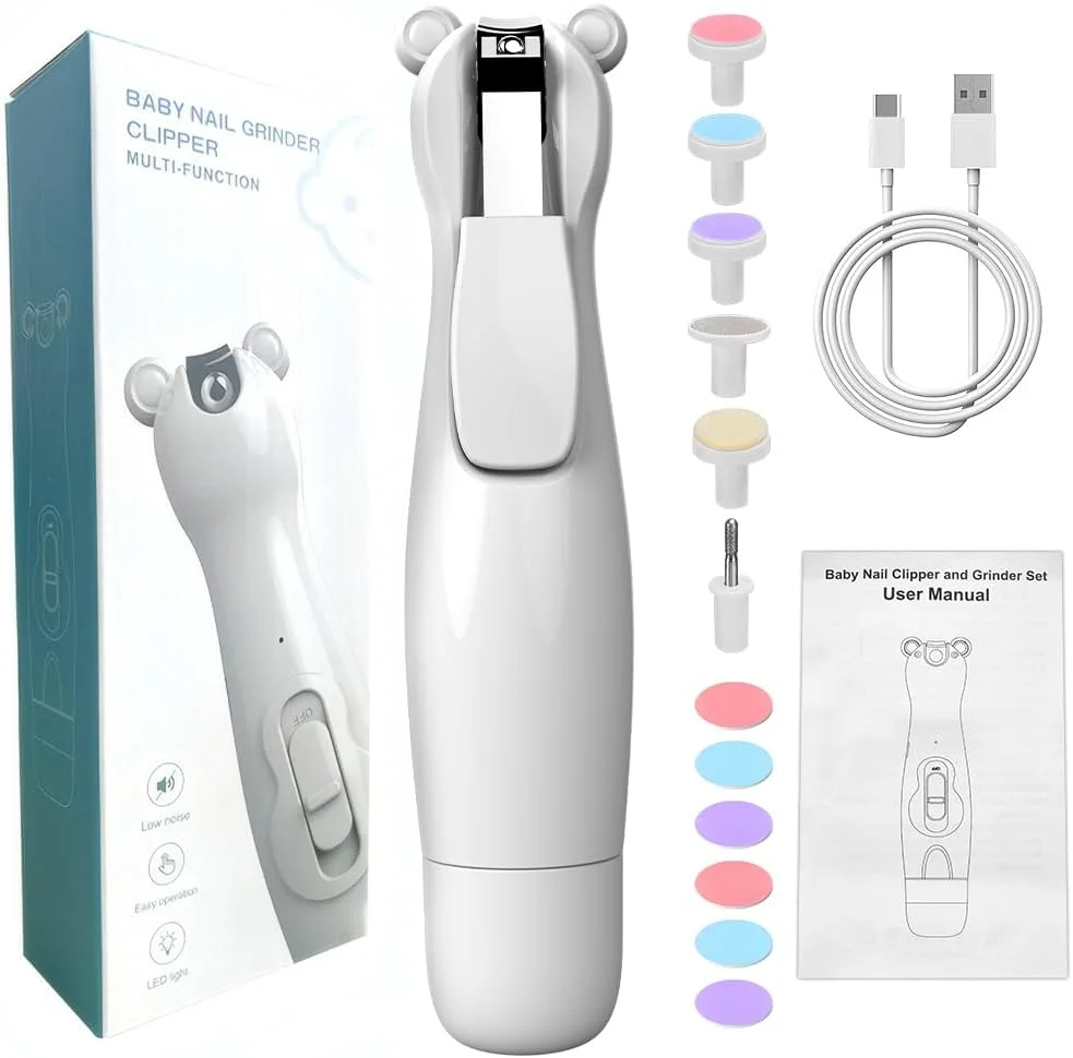 سوهان ناخن کودک HomeChi، ناخن گیر ایمن ارتقا یافته کودک، سوهان برقی ناخن قابل شارژ با نور برای نوزاد، نوپا، انگشتان دست و پا (سفید) سوهان ناخن کودک HomeChi، ناخن گیر ایمن ارتقا یافته کودک، سوهان برقی ناخن قابل شارژ با نور برای نوزاد، نوپا، انگشتان دست و پا (سفید)