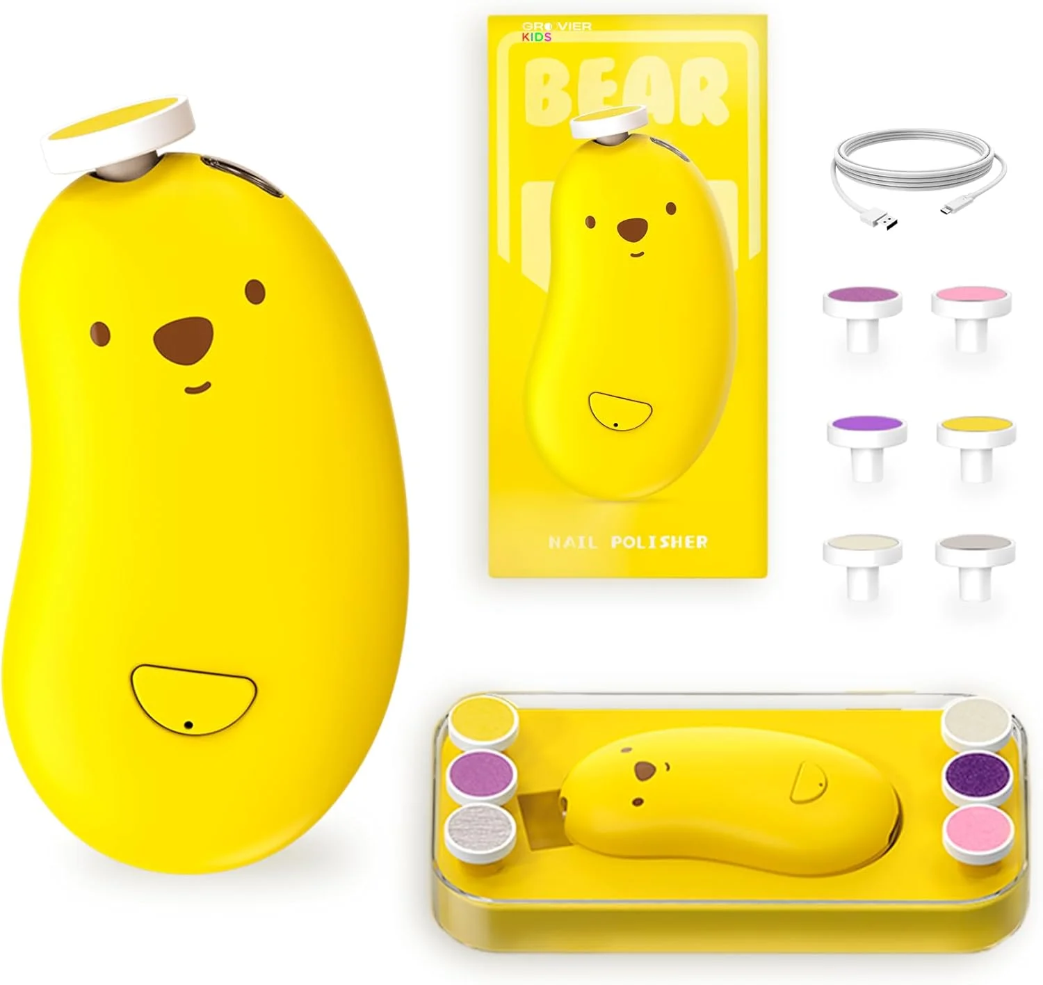 ست مانیکور نوزاد گروویر، ناخن گیر برقی قابل شارژ با 6 سری سمباده و چراغ LED، ست سوهان ناخن ایمن برای پولیش، پیرایش و مراقبت از ناخن های دست و پای نوزاد و کودک نوپا ست مانیکور نوزاد گروویر، ناخن گیر برقی قابل شارژ با 6 سری سمباده و چراغ LED، ست سوهان ناخن ایمن برای پولیش، پیرایش و مراقبت از ناخن های دست و پای نوزاد و کودک نوپا
