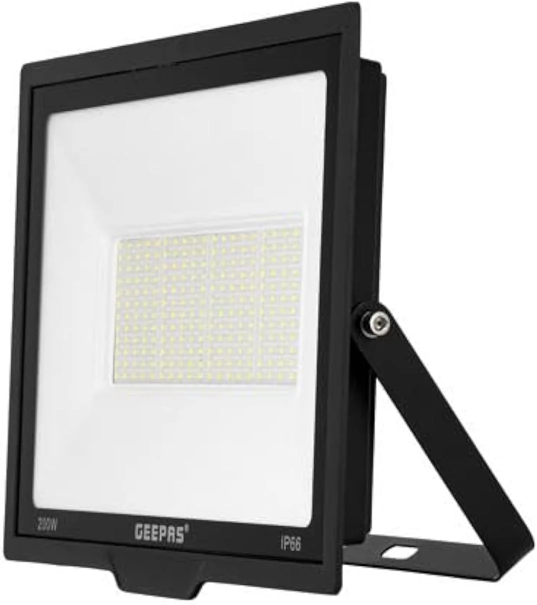 چراغ نورافکن ال ای دی 200 وات جیپاس مدل GESL55121 | 1800 لومن و دمای رنگ 6500 کلوین | چراغ ال ای دی با 80% بازدهی انرژی، مناسب برای فضاهای باز، استادیوم های ورزشی، پارکینگ و غیره | مشکی