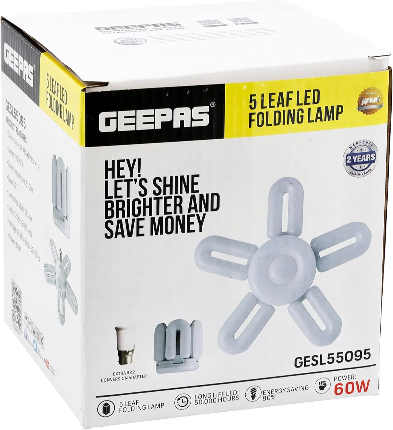 لامپ کم مصرف سفید Geepas مدل GESL55095