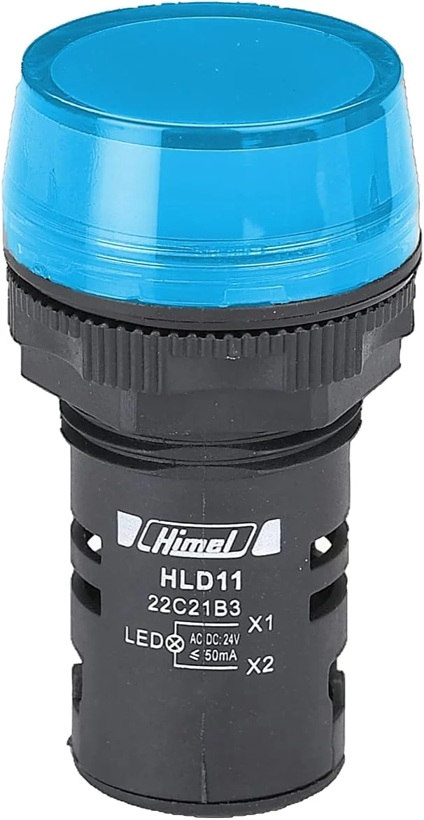 چراغ سیگنال هیمل مدل HLD11-22C AC230V قرمز (AC230V) (AC.DC 24V، آبی خالص) چراغ سیگنال LED 24V AC/DC آبی HLD1122C21B8