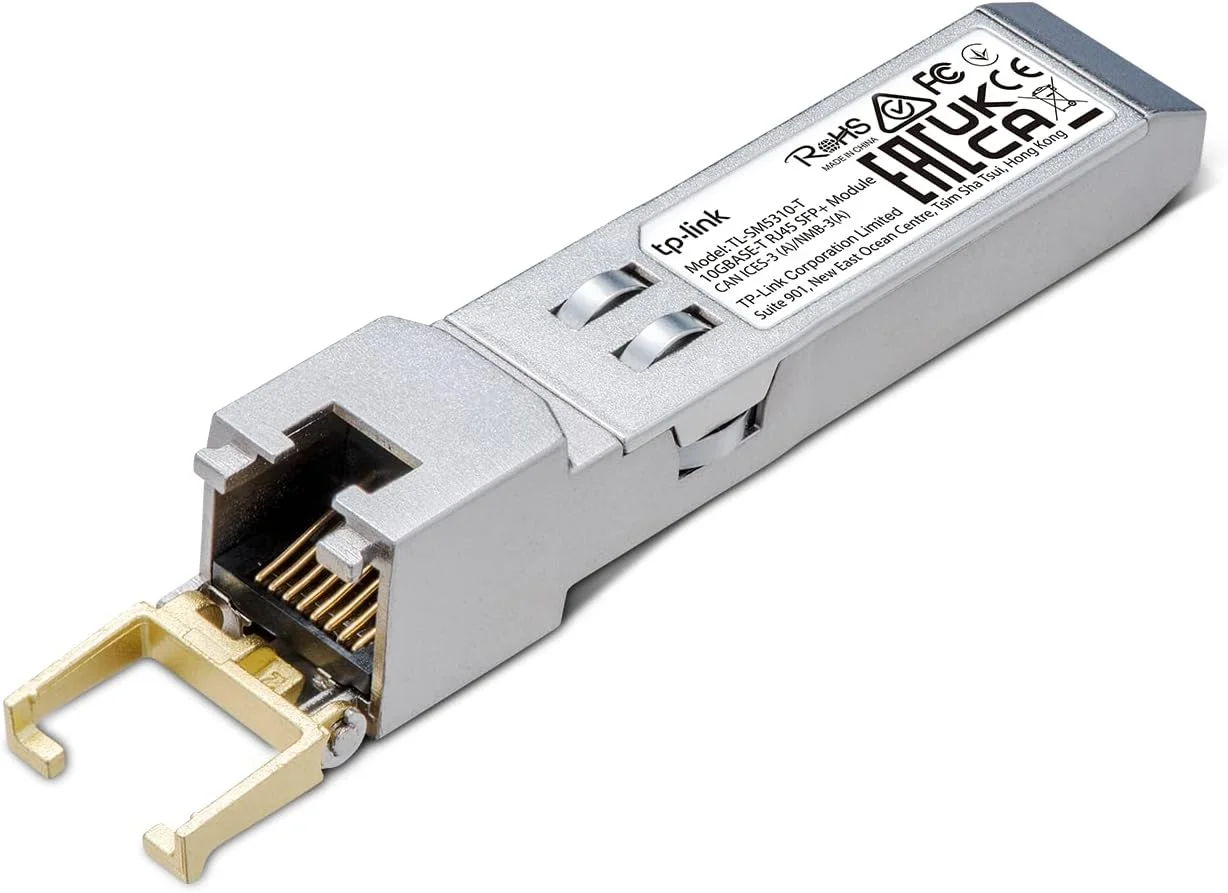 ماژول اس اف پی پلاس RJ45 مدل TP-Link TL-SM5310-T 10GBASE T، اس اف پی به RJ45 10GBase T مسی، نقره ای
