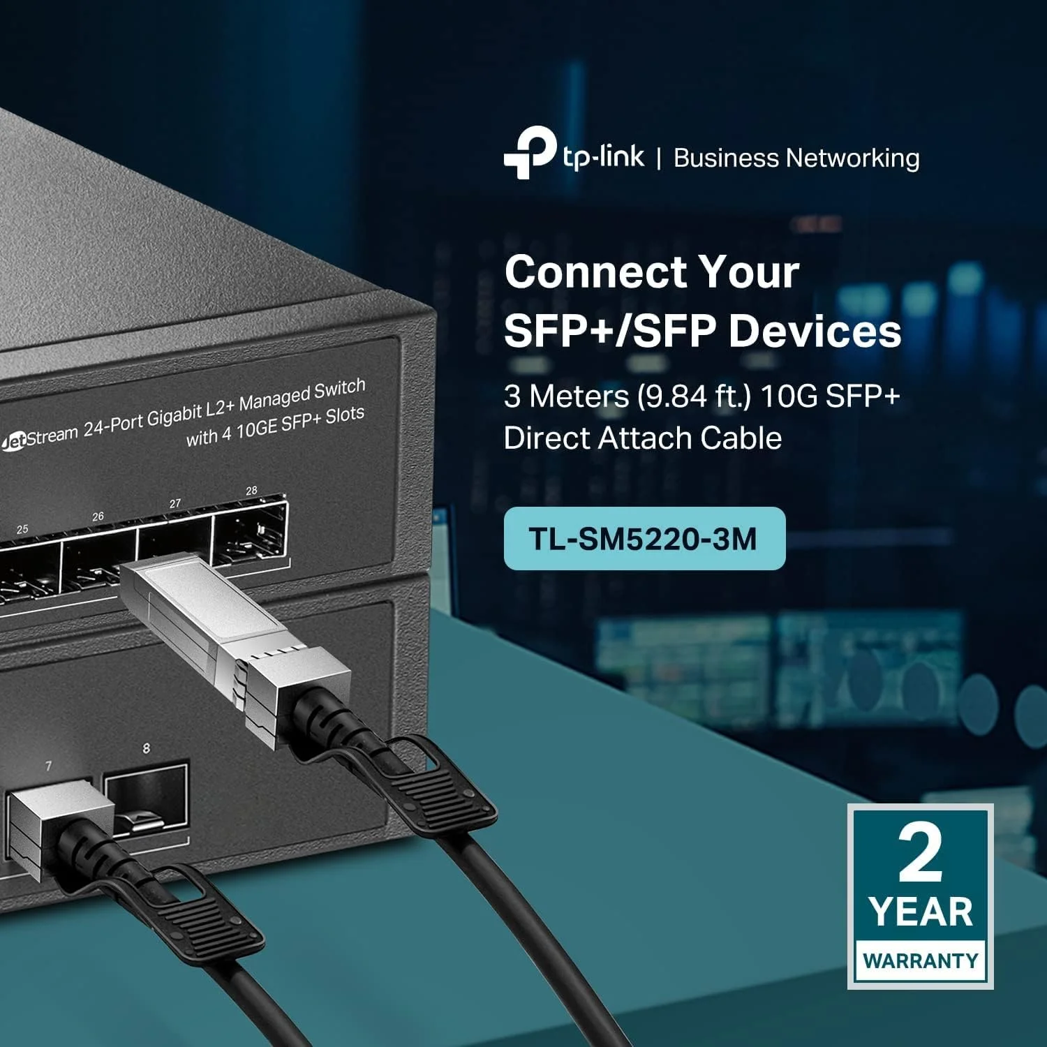 کابل اتصال مستقیم 10G SFP+ تی پی-لینک مدل TL-SM5220-3M | کابل Twinax پسیو | کانکتور 10GBASE-CU SFP+ به SFP+ | اتصال آسان | رابط LC Duplex کابل اتصال مستقیم 10G SFP+ تی پی-لینک مدل TL-SM5220-3M | کابل Twinax پسیو | کانکتور 10GBASE-CU SFP+ به SFP+ | اتصال آسان | رابط LC Duplex
