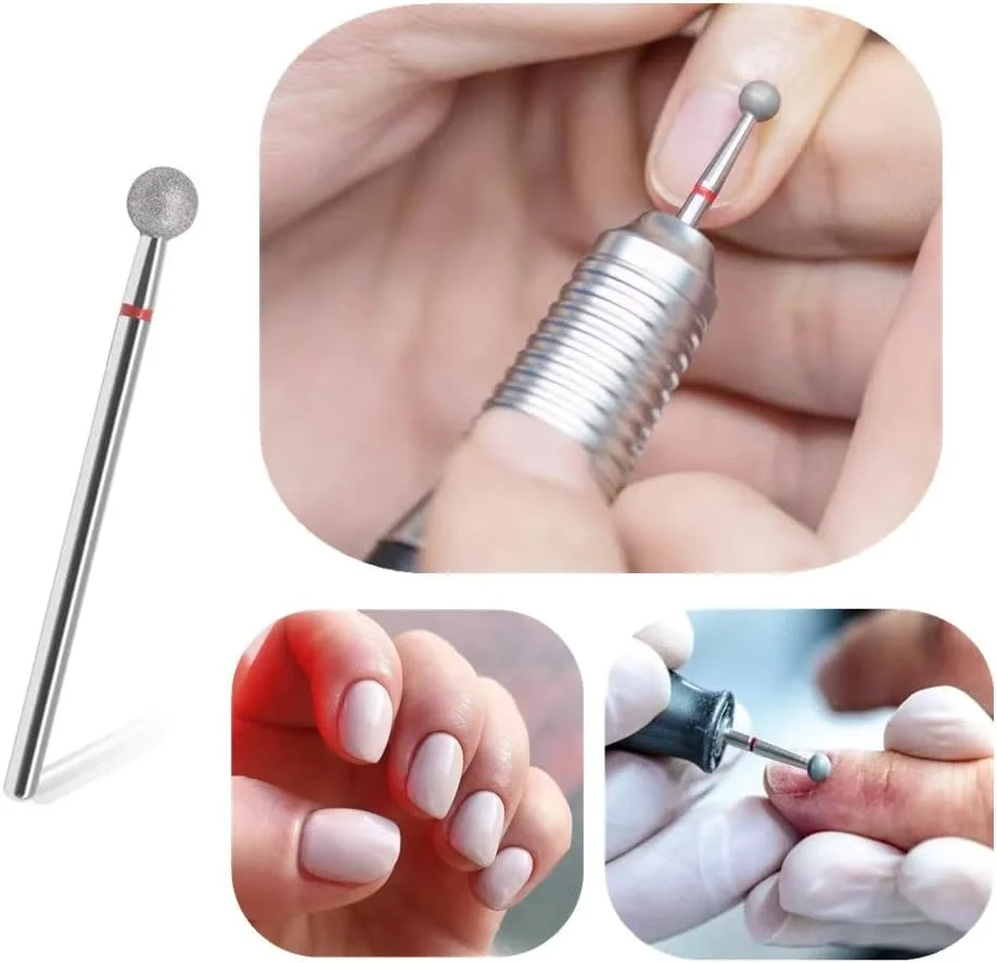 ست 6 عددی سر سوهان ناخن SQULIGT، سر توپی 3/32 اینچی برای تمیز کردن کوتیکول، مناسب برای دستگاه سوهان برقی ناخن، مناسب برای مانیکور پدیکور اکریلیک، پولیش ژل کوتیکول، لوازم سالن ناخن