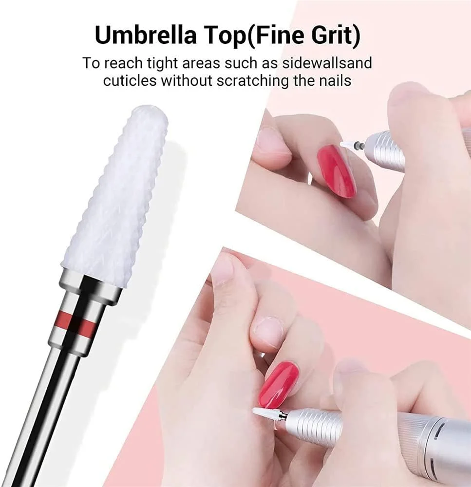 ست 5 عددی سر سوهان ناخن سرامیکی حرفه ای SKEIDO، مناسب برای مانیکور، پدیکور، از بین بردن کوتیکول، ژل و پولیش ناخن