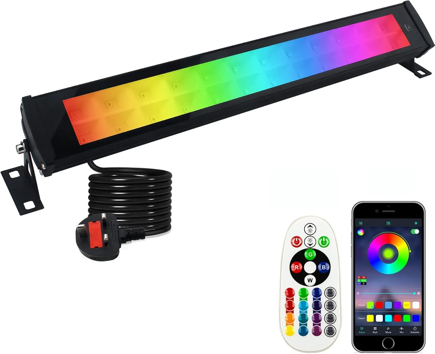 چراغ های LED هوشمند RGB Indmird، چراغ های سیلابی LED RGB 50 واتی مناسب فضای باز با بلوتوث و برنامه، نورافکن ضد آب IP66 با قابلیت تغییر رنگ هوشمند برای مهمانی، باغ، هالووین و نورپردازی صحنه