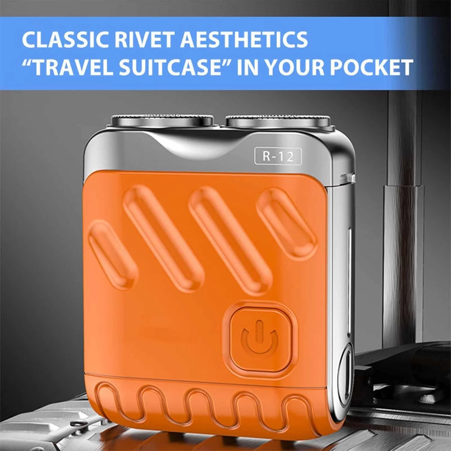 ریش تراش برقی مسافرتی R-12، ریش تراش برقی کوچک، ریش تراش برقی قابل حمل مردانه، ریش تراش برقی ضد آب جیبی، ریش تراش چرخشی شارژی بی سیم برای خانه، دفتر، ماشین، هدیه (نارنجی)