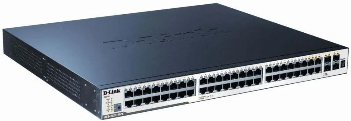 سوییچ مدیریتی اِستک xStack با 48 پورت گیگابیتی اِستک‌شونده L2 PoE+، دارای 4 پورت کمبو SFP، اِستک‌شونده 40 گیگابیتی، Standard Image