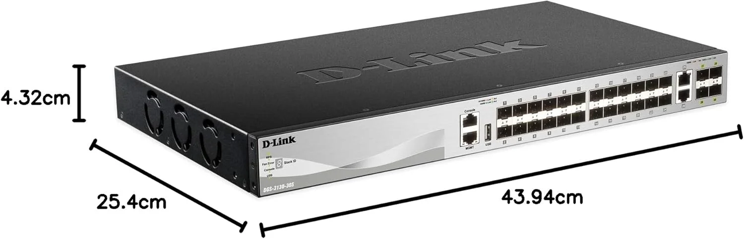 سوئیچ دی-لینک DGS 3130-30S - سوئیچ - L3 Lite - مدیریت شده - 30 پورت SFP + 2 پورت اترنت 10 گیگابیتی + 4 پورت SFP+ 10 گیگابیتی سوئیچ دی-لینک DGS 3130-30S - سوئیچ - L3 Lite - مدیریت شده - 30 پورت SFP + 2 پورت اترنت 10 گیگابیتی + 4 پورت SFP+ 10 گیگابیتی