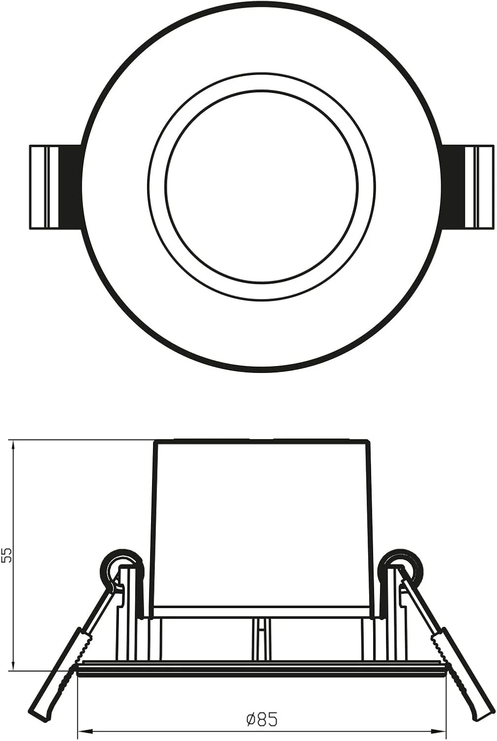 چراغ سقفی ال ای دی دایو فیلیپس مناسب حمام، با قابلیت تنظیم نور، 2700 کلوین، 5.5 وات، IP65 [سفید گرم - سفید] مناسب برای روشنایی اتاق مرطوب، حمام و آشپزخانه
