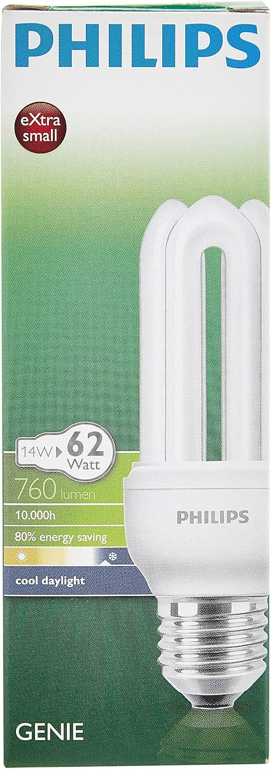 لامپ کم مصرف 14 وات فیلیپس مدل Genie پایه E27 نور سفید لامپ کم مصرف 14 وات فیلیپس مدل Genie پایه E27 نور سفید
