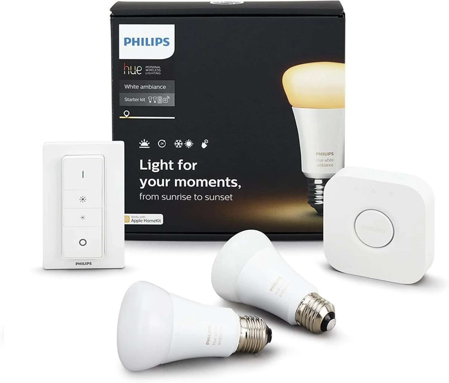 ست کیت استارتر لامپ هوشمند فیلیپس Hue White Ambiance مدل WA 8.5W A60 E27