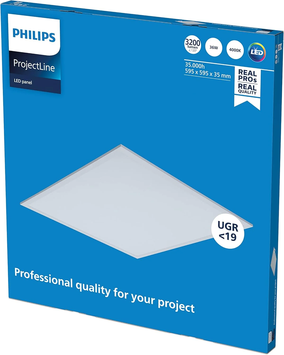 پنل ال ای دی فیلیپس Projectline، 60x60 سانتی متر [3200 لومن - 4000 کلوین، سفید سرد] مناسب نورپردازی تجاری