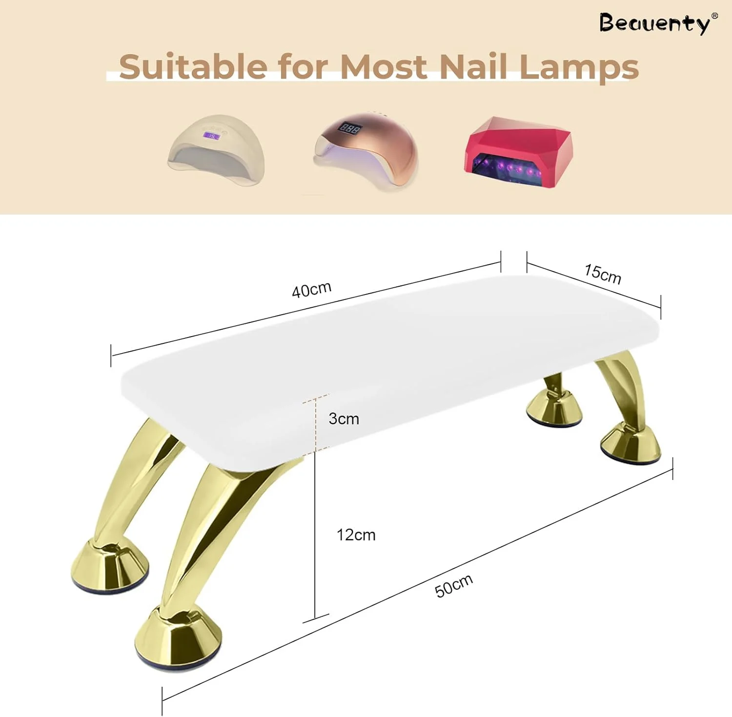 بالشتک بزرگ زیر دستی ناخن Beauenty، زیر دستی ناخن PU میکروفیبر، بالش زیر دستی برای ناخن های دست و پا، میز زیر دستی ناخن برای استفاده در سالن مانیکور، ابزار جانبی جداشدنی طراحی ناخن (استایل 2)