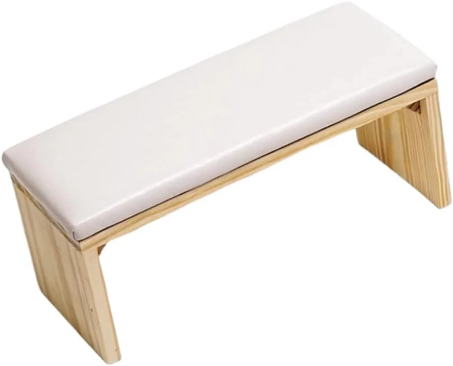 بالشتک ناخن، تکیه گاه دست چوبی برای ناخن، کوسن میز، بالشتک دست سفید برای مانیکور