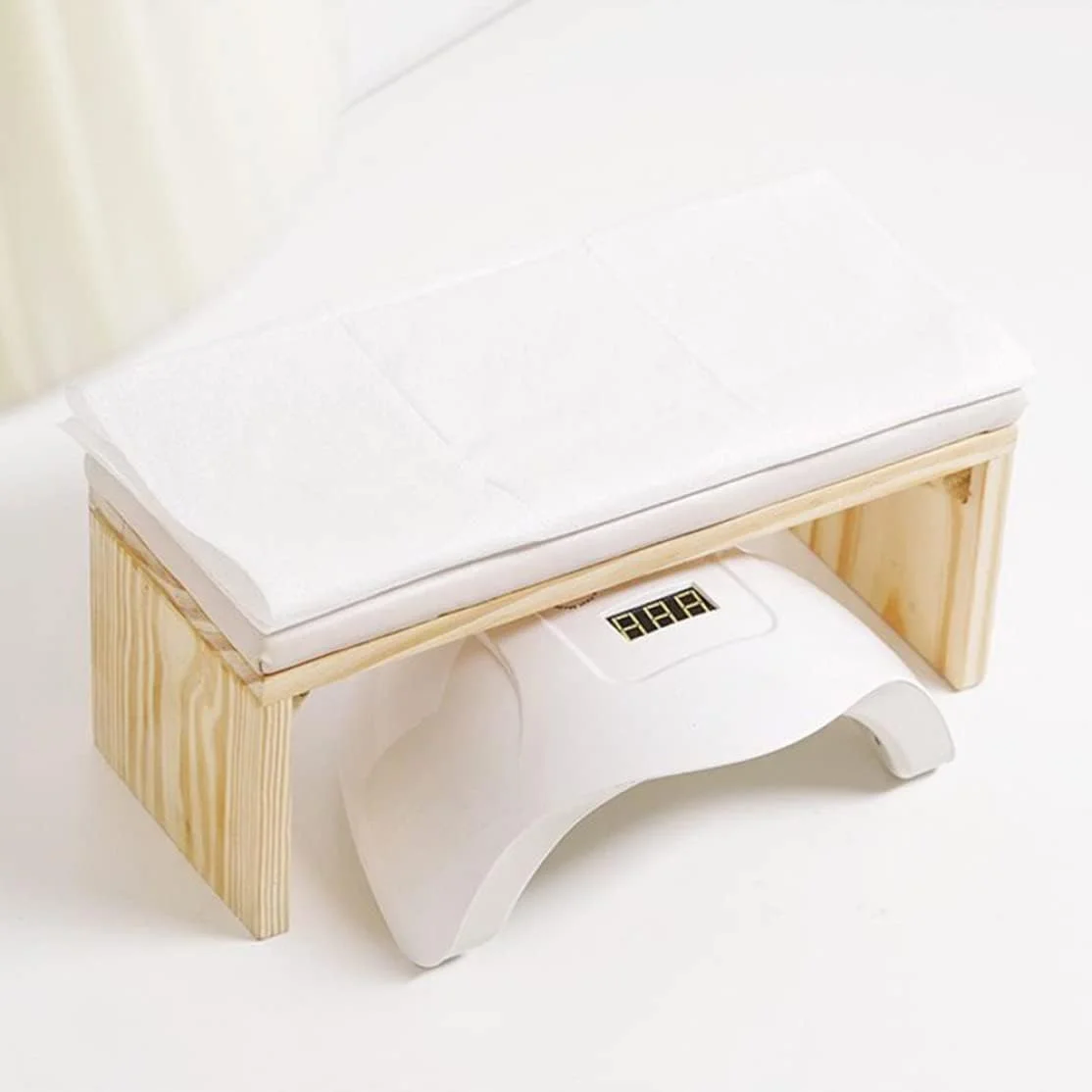 بالشتک ناخن، تکیه گاه دست چوبی برای ناخن، کوسن میز، بالشتک دست سفید برای مانیکور