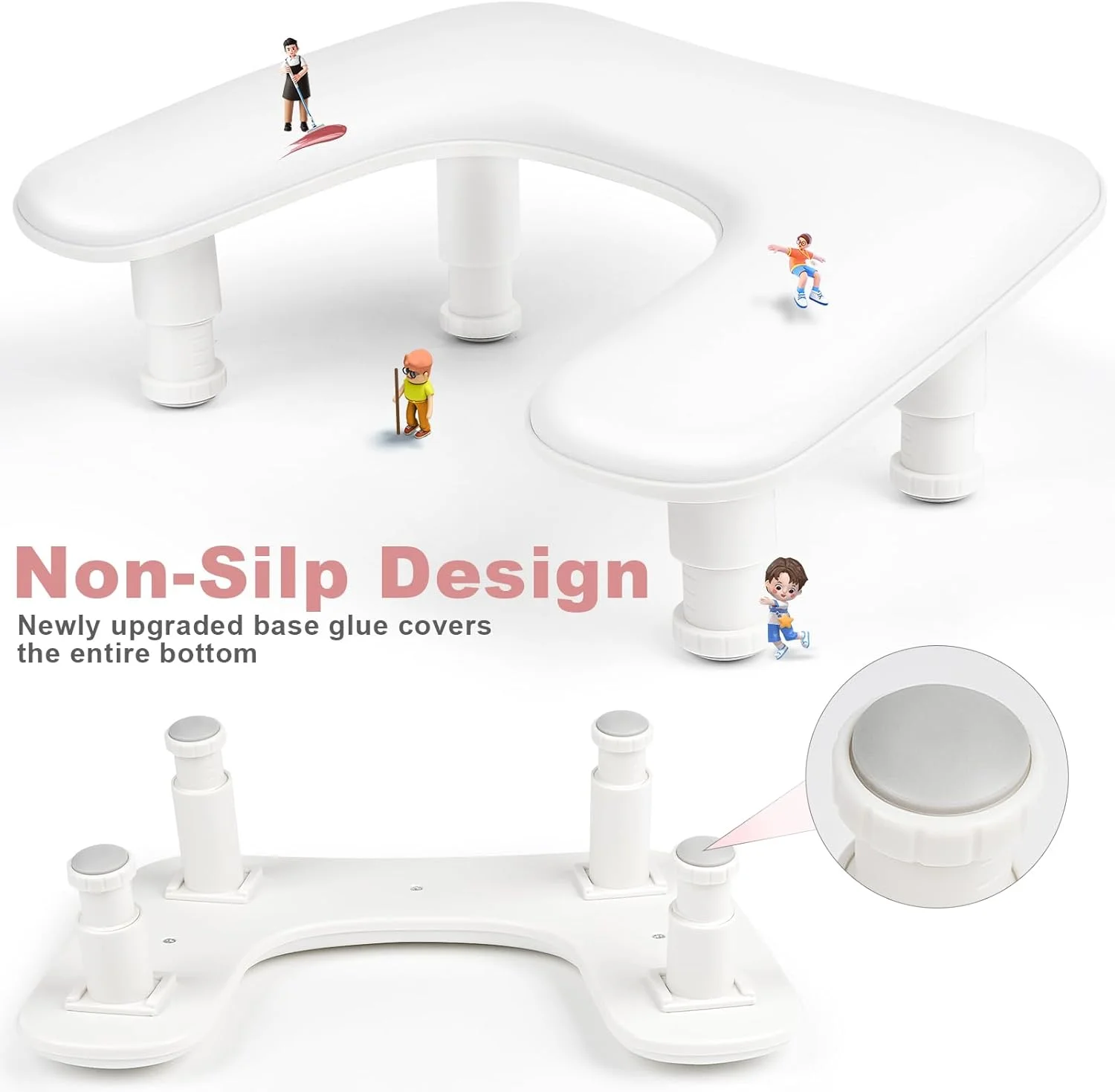 Arm Rest for Nails Tech，Height-Adjustable U Shaped Manicure Nail Arm Rest,Big Microfiber PU Leather Hand Rest for Nails Tech, Professional Salon Manicure Arm Rest Cushion(White)