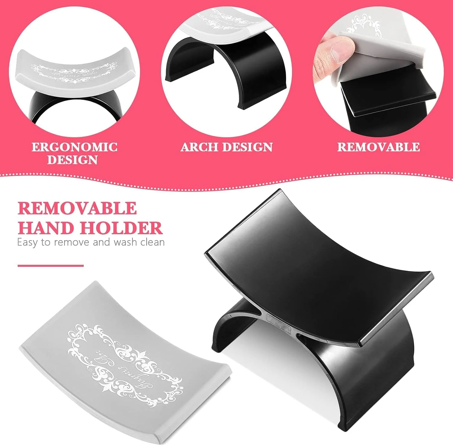SWIUKPHE Nail Arm Rest, Nail Art Hand Pillow U Shape Silicone Nail Art Hand Pillow Cushion Nail Pad Holder, Nail Art Wrist Armrest Manicure Tool, Nail Art Tool for Nail Salon and Nail Technician Use SWIUKPHE Nail Arm Rest, Nail Art Hand Pillow U Shape Silicone Nail Art Hand Pillow Cushion Nail Pad Holder, Nail Art Wrist Armrest Manicure Tool, Nail Art Tool for Nail Salon and Nail Technician Use