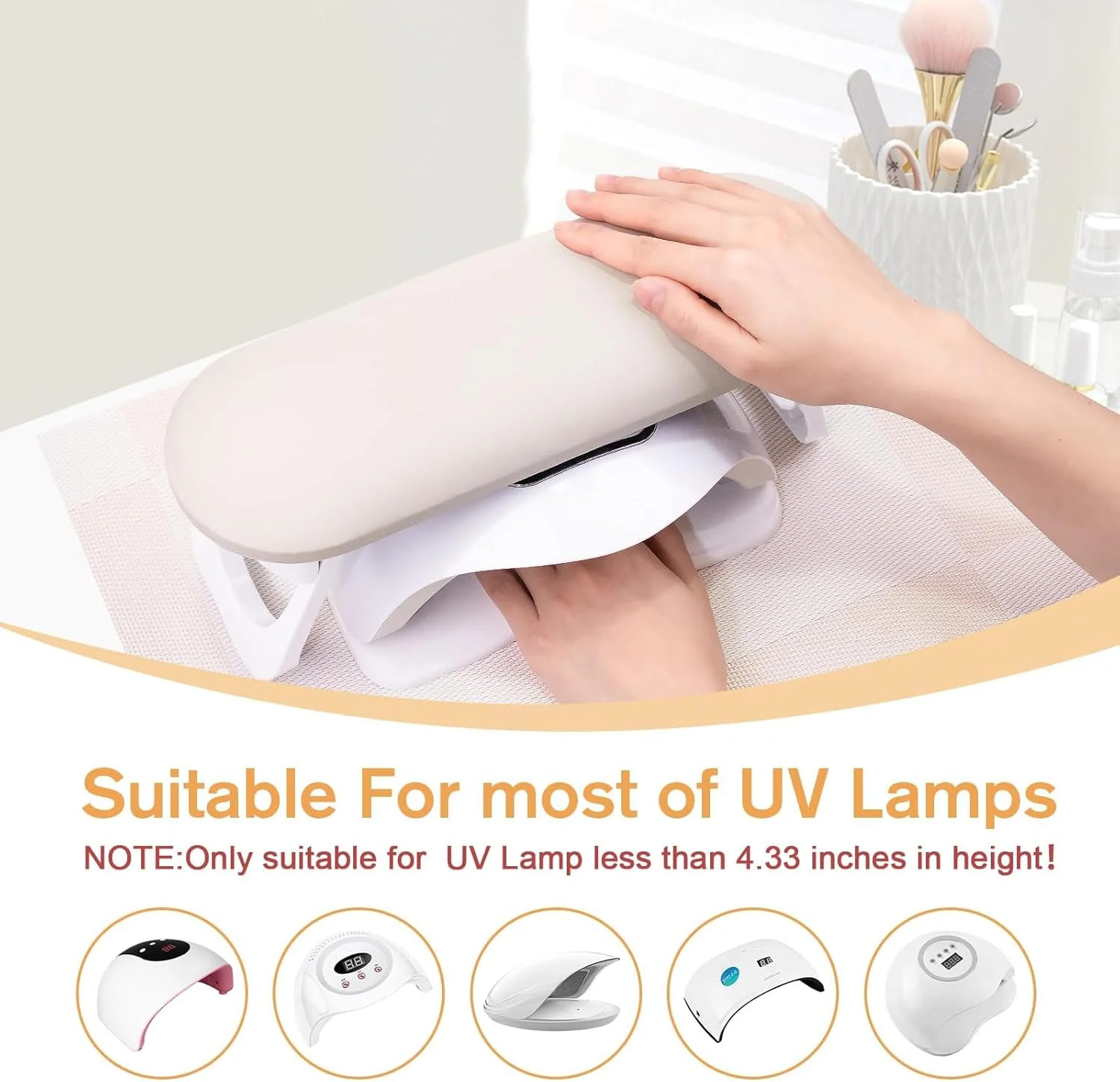 تکیه گاه دست ناخن sddjqy، تکیه گاه تاشو دست ناخن چرمی PU برای ناخن های اکریلیک، نگهدارنده بالشتک دست، بالش دستی ناخن، ابزار لوازم جانبی هنر ناخن برای تکنسین های ناخن، مانیکور پدیکور، استفاده در سالن منزل - خاکستری روشن