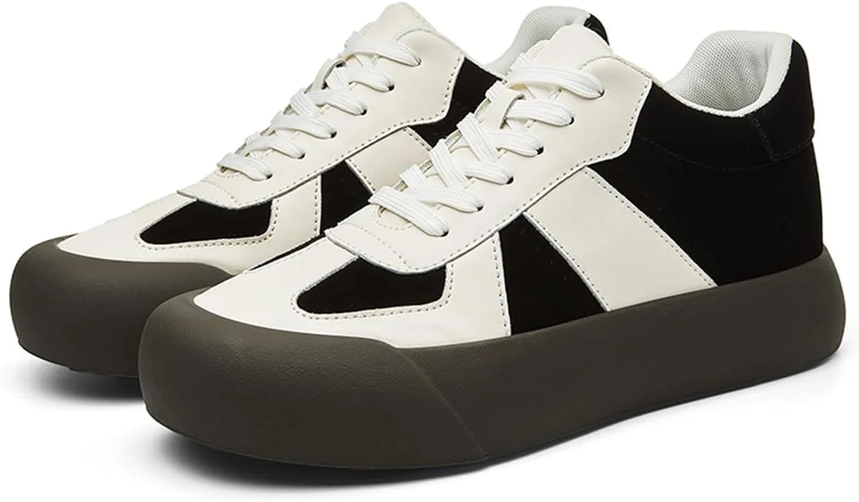 کفش‌های کتانی مردانه مد روز، کفش‌های پیاده‌روی غیررسمی کلاسیک، راحت و ضد لغزش با پاشنه مخفی افزایش قد، مناسب اسکیت