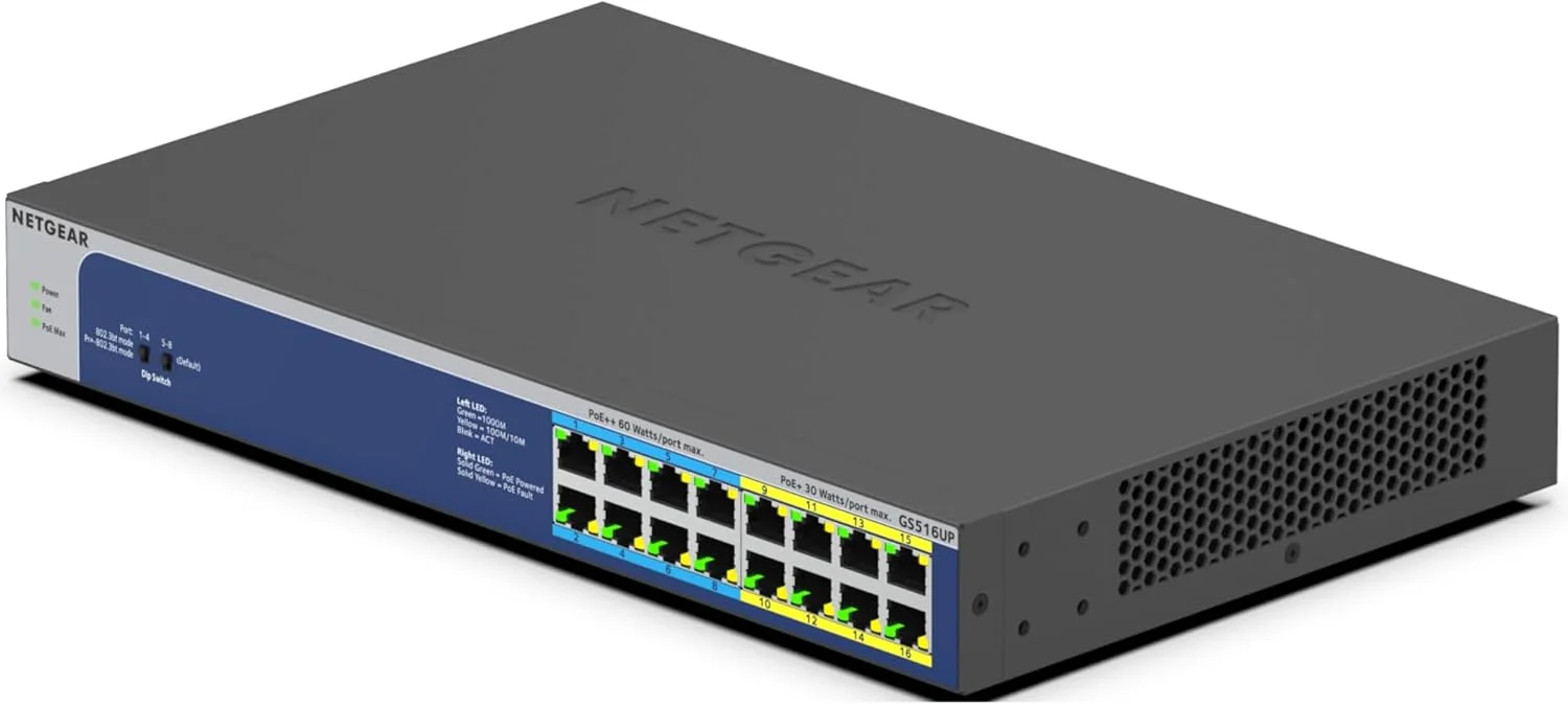 سوئیچ 16 پورت گیگابیتی NETGEAR U60 POE++ UM