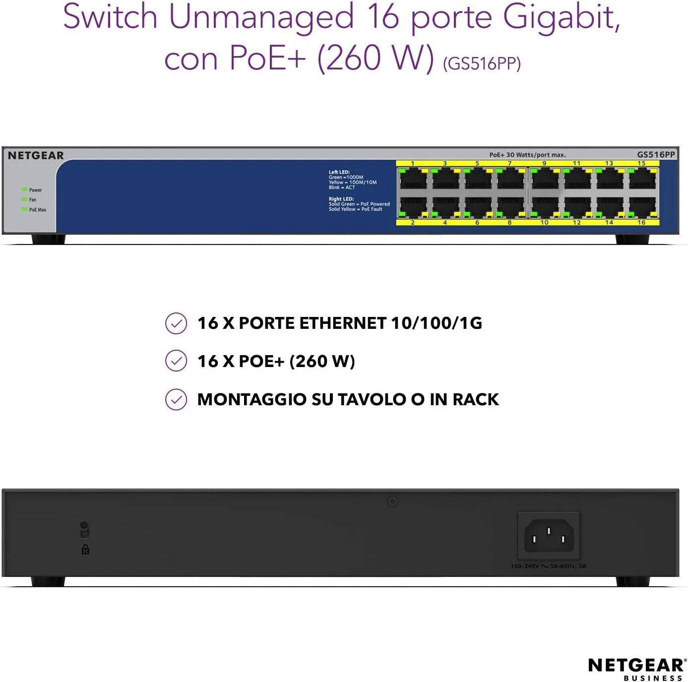 سوئیچ غیر مدیریتی 16 پورت گیگابیتی نت گیر