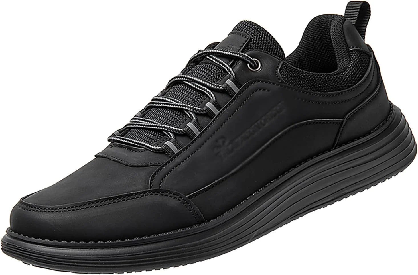 کفش‌های کتانی چرمی مردانه، کفش‌های کلاسیک تنفسی راحت و بدون لغزش آکسفورد مناسب برای استایل رسمی، مشکی، سایز 7