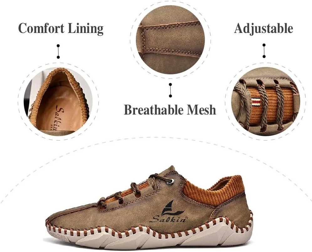 کفش‌های چرمی مردانه، کفش‌های کتانی سبک و راحت، آکسفوردهای نرم و تنفس‌پذیر، کفش‌های رانندگی ضد لغزش