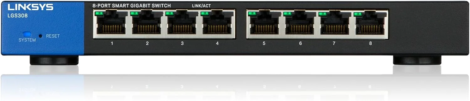 سوئیچ شبکه هوشمند مدیریتی گیگابیتی 8 پورت Linksys LGS308-UK مناسب کسب و کار سوئیچ شبکه هوشمند مدیریتی گیگابیتی 8 پورت Linksys LGS308-UK مناسب کسب و کار