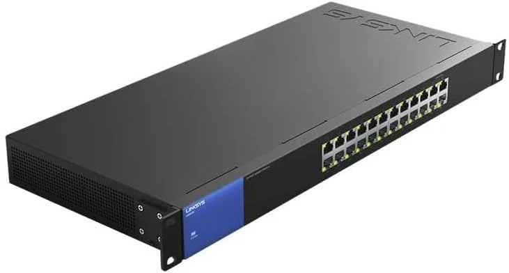 سوئیچ 24 پورت گیگابیتی مشکی LINKSYS LGS124 سوئیچ 24 پورت گیگابیتی مشکی LINKSYS LGS124