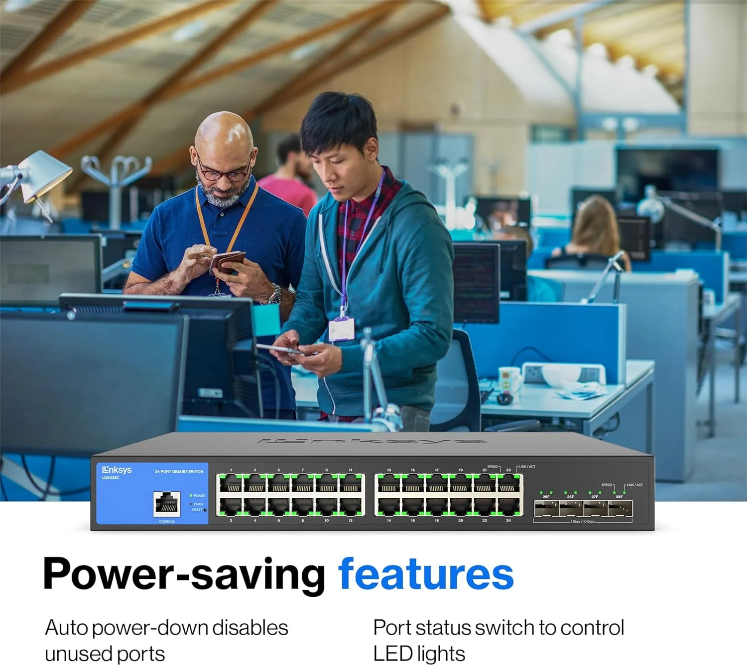 سوئیچ اترنت گیگابیتی مدیریت شده 24 پورت Linksys با 4 آپلینک 10G SFP+ مدل LGS328C سوئیچ اترنت گیگابیتی مدیریت شده 24 پورت Linksys با 4 آپلینک 10G SFP+ مدل LGS328C