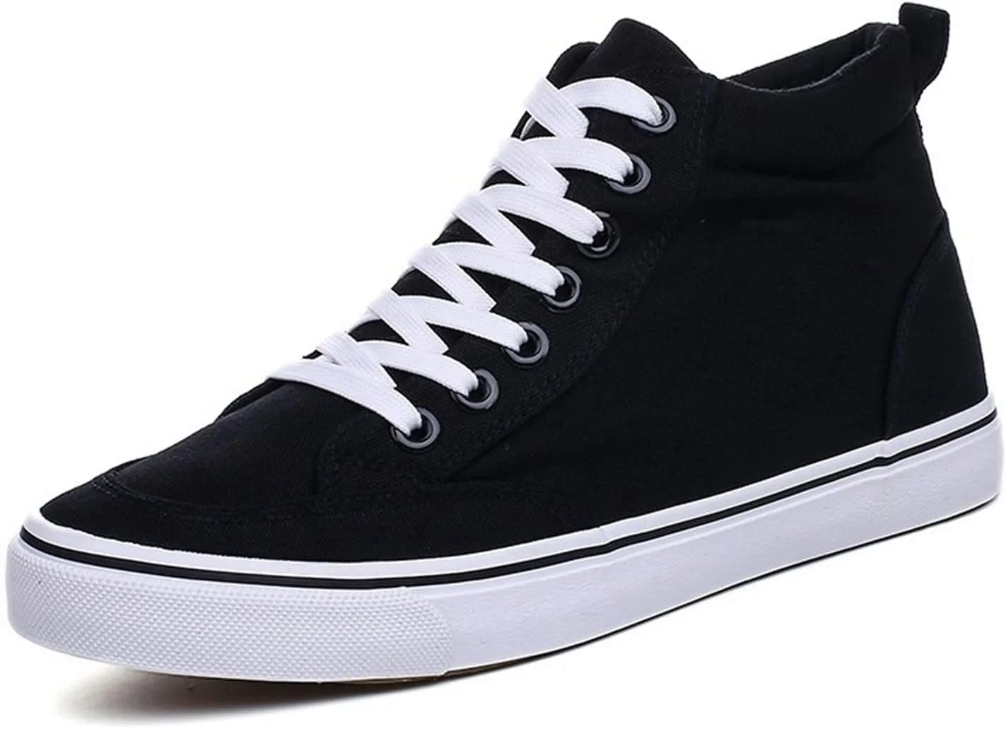 LUCIY Men Shoes Mens High top Footwear Fashion Canvas Shoes Flat High top Men Casual Shoes Cool Street Brand Shoes Classic Black White (Color : Hortel�, Size : 8.5)