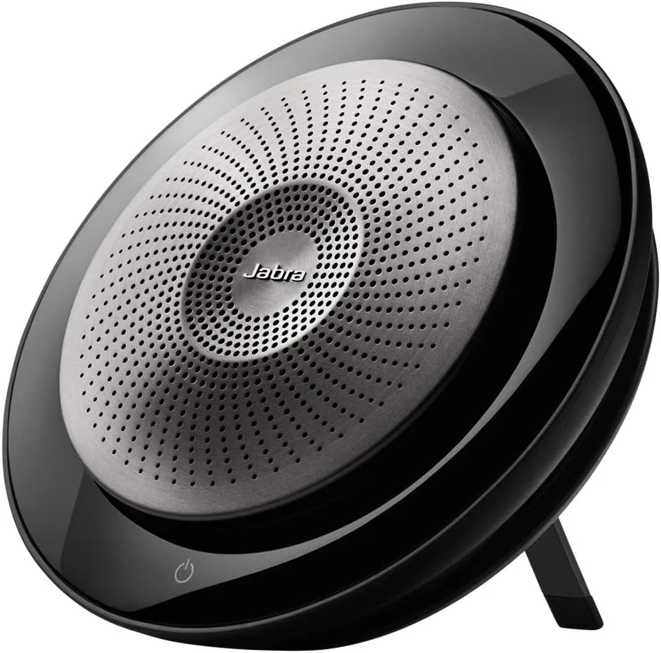 اسپیکرفون بلوتوث بی‌سیم جبرا Speak 710 UC به همراه آداپتور USB Link 370 – اسپیکر کنفرانس قابل حمل برای برگزاری جلسات در هر مکان با صدای فراگیر - دارای تاییدیه برای Zoom و Google Meet