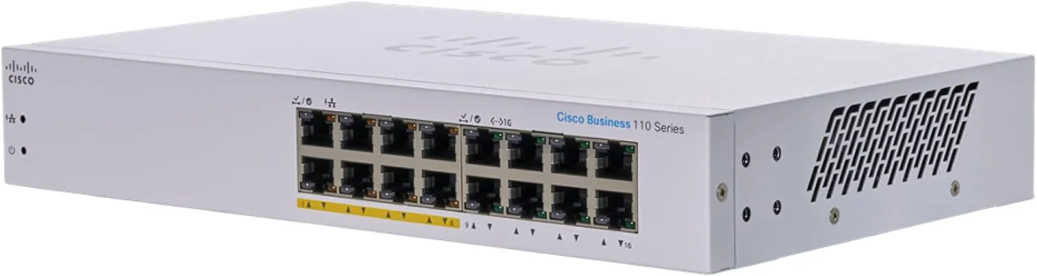 سوییچ غیر مدیریتی سیسکو بیزینس CBS110-16PP-D | شانزده پورت گیگابیتی | PoE جزئی سوییچ غیر مدیریتی سیسکو بیزینس CBS110-16PP-D | شانزده پورت گیگابیتی | PoE جزئی
