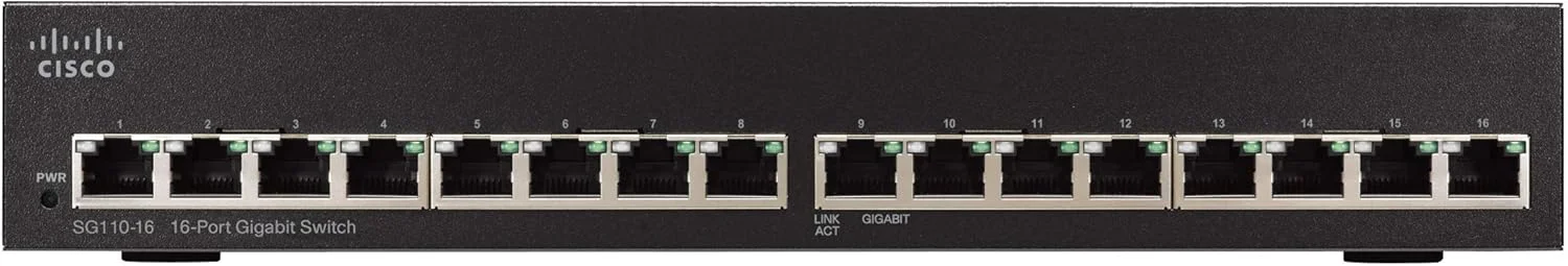 سوییچ 16 پورت گیگابیتی اترنت سیسکو، مشکی - SG110-16 سوییچ 16 پورت گیگابیتی اترنت سیسکو، مشکی - SG110-16