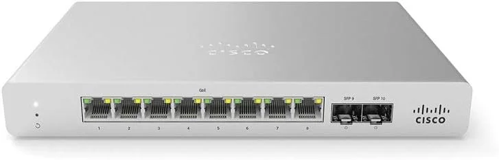 سوئیچ سیسکو Meraki MS120-8LP 1G L2 مدیریت شده ابری با 8 پورت گیگابیتی PoE 67W به همراه MS120-8LP Enterprise Security and Support 5 ساله