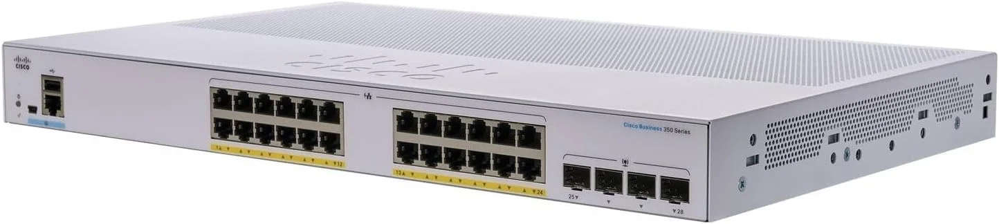 سوئیچ مدیریتی سیسکو بیزینس CBS350-24P-4X | 24 پورت GE | PoE | 4x10G SFP+