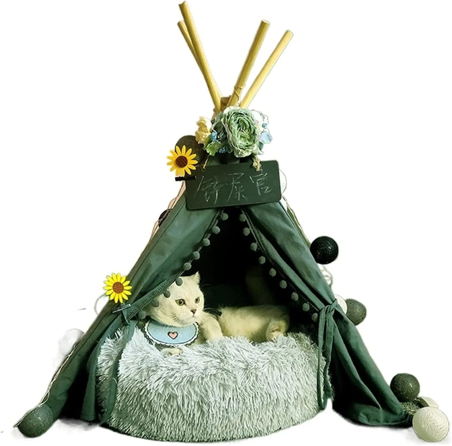 آشیانه حیوانات خانگی AAZZXSX چادر خلاقانه حیوانات خانگی به همراه پد کوسن، خانه لانه سگ و گربه چادر قابل شستشو چادر قابل حمل داخلی و خارجی به همراه پد (آبی تیره، L)