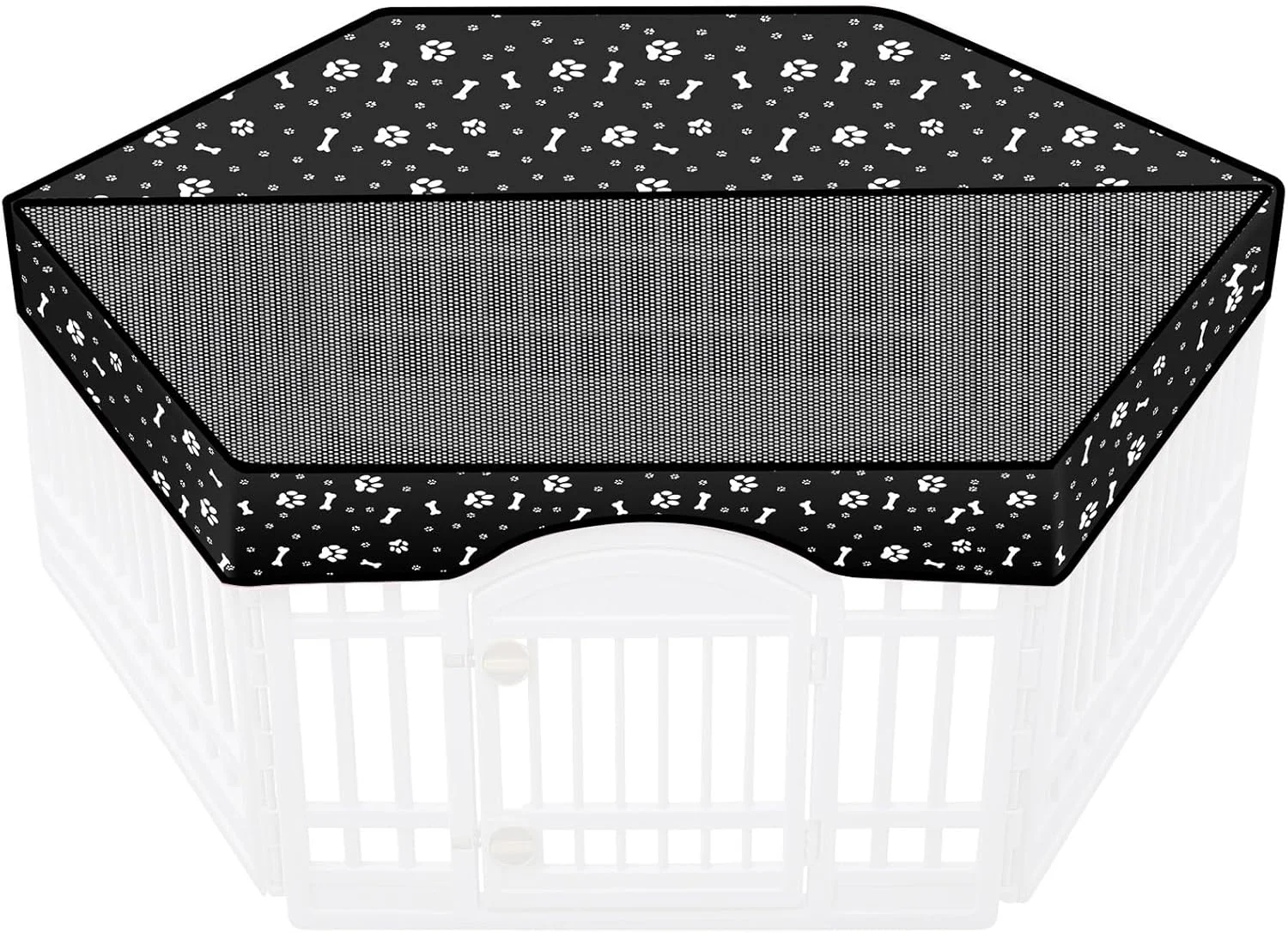 روکش توری محوطه بازی سگ AceOrbit، سایه ضد آفتاب مناسب برای محوطه های بازی پلاستیکی شش ضلعی معمولی 36 اینچی، روکش محوطه بازی توله سگ، حصار شامل نمی شود (مشکی)