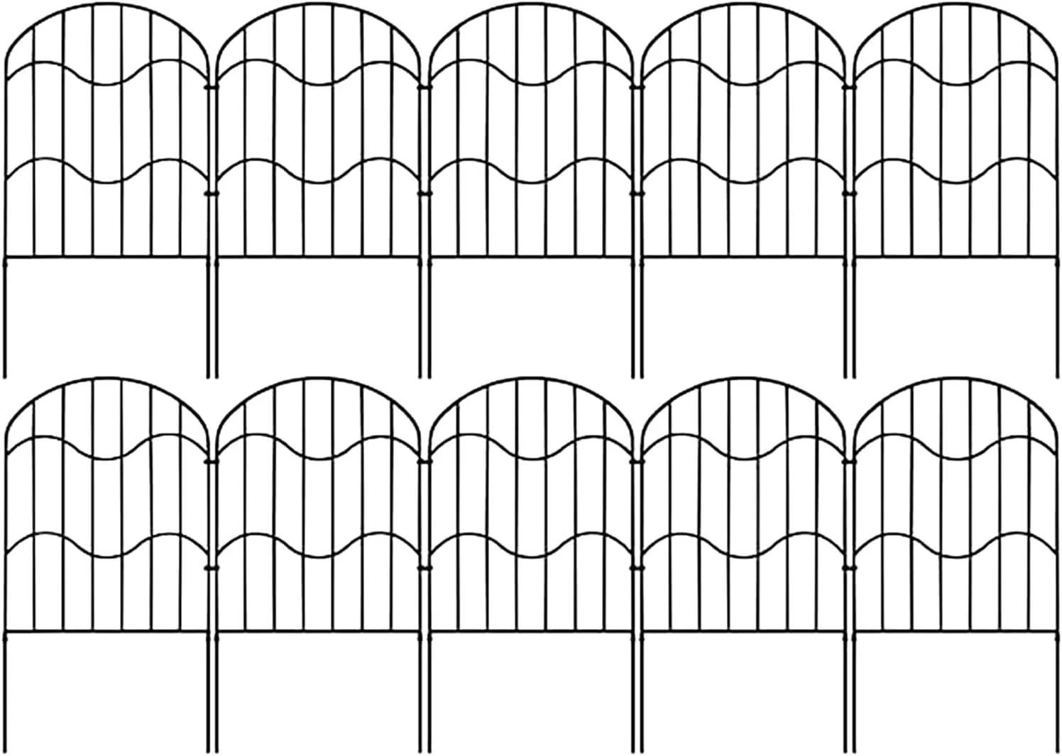 حصار تزئینی برای باغ | نرده فلزی ضد زنگ، 10 عدد حصار موقت برای محوطه حیوانات خانگی، چمن، پاسیو، باغچه، محوطه سازی حیاط، رویداد