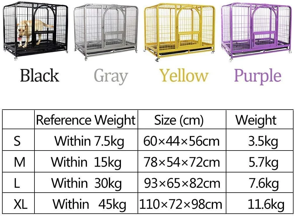 قفس سگ، قفس توله سگ لوکس با قفل درب فلزی ضد جویدن، نورگیر تغذیه، سینی، چرخ جهانی، بنفش، 93 * 65 * 82 سانتی متر (رنگ: بنفش، سایز: 78 * 54 * 72 سانتی متر) قفس سگ، قفس توله سگ لوکس با قفل درب فلزی ضد جویدن، نورگیر تغذیه، سینی، چرخ جهانی، بنفش، 93 * 65 * 82 سانتی متر (رنگ: بنفش، سایز: 78 * 54 * 72 سانتی متر)