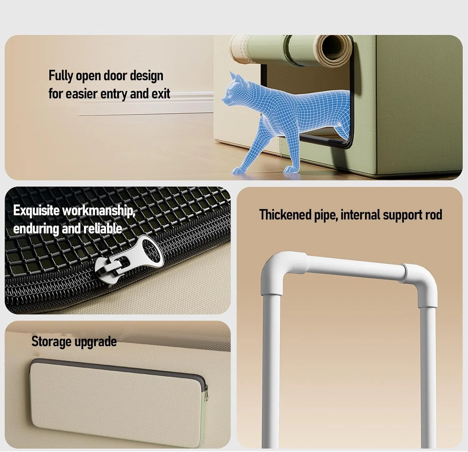 قفس چادر گربه Depisuta، طراحی شده به طور خاص برای مراقبت از گربه های باردار، ساخته شده از پارچه آکسفورد و مواد PVC، چادر قفس حیوانات خانگی قابل حمل و محصور برای داخل و خارج از منزل