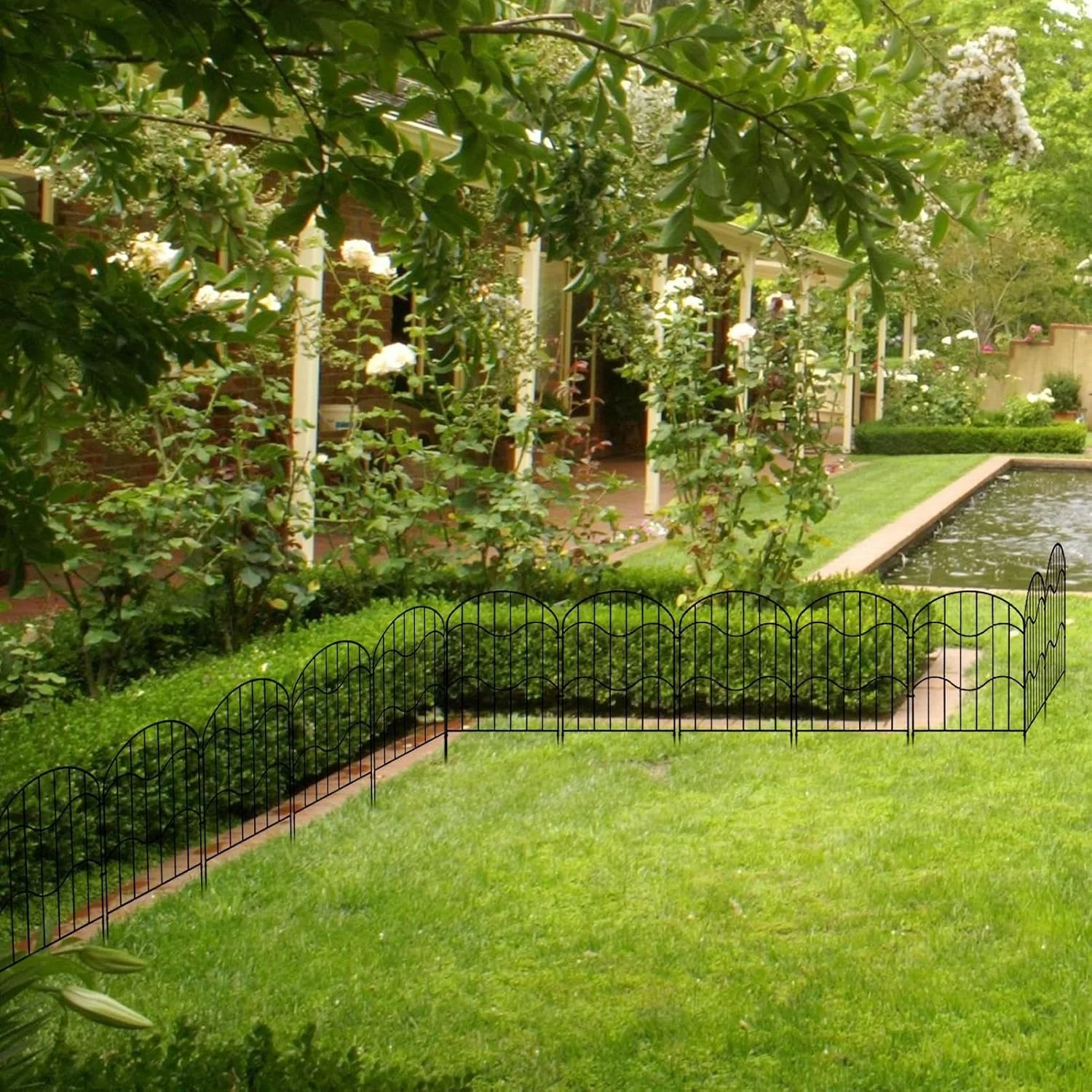 حصار تزئینی برای باغ | نرده فلزی ضد زنگ، 10 عدد حصار موقت برای محوطه حیوانات خانگی، چمن، پاسیو، باغچه، محوطه سازی حیاط، رویداد حصار تزئینی برای باغ | نرده فلزی ضد زنگ، 10 عدد حصار موقت برای محوطه حیوانات خانگی، چمن، پاسیو، باغچه، محوطه سازی حیاط، رویداد