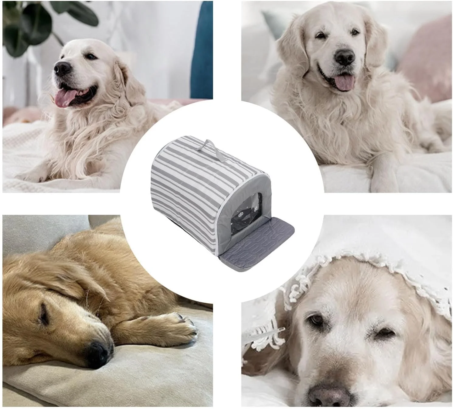 خانه یخی خنک کننده سگ Depisuta، پناهگاه خنک کننده حیوانات خانگی با 6 بسته یخ برای سگ ها و گربه های کوچک، متوسط و بزرگ، مناسب برای استفاده در داخل و خارج از خانه