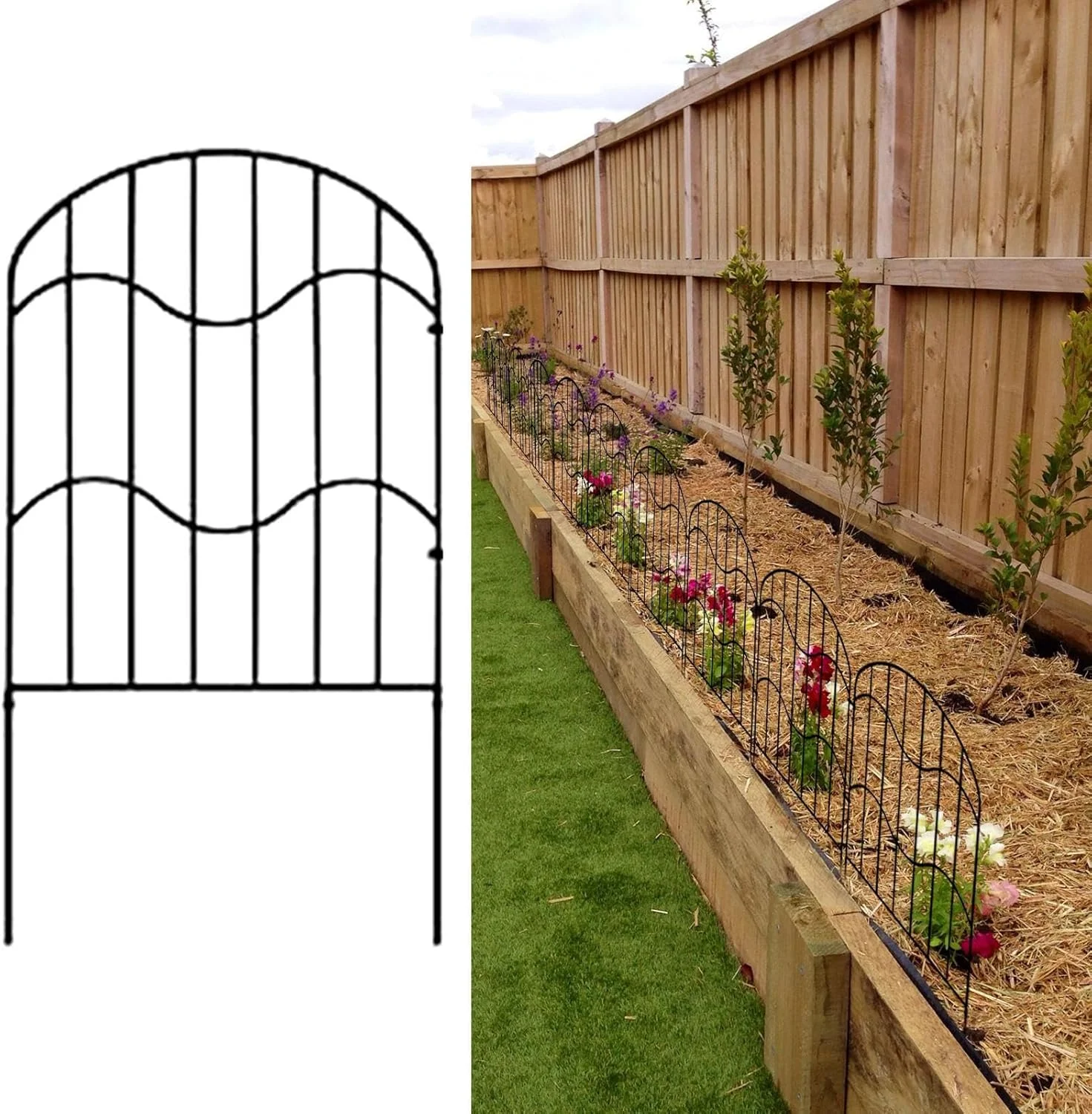 حصار باغچه | حصار تزئینی باغ، 10 عدد حصار موقت برای محوطه حیوانات خانگی، باغچه گل، پاسیو، حیاط، چمن، مقاوم در برابر آب و هوا حصار باغچه | حصار تزئینی باغ، 10 عدد حصار موقت برای محوطه حیوانات خانگی، باغچه گل، پاسیو، حیاط، چمن، مقاوم در برابر آب و هوا